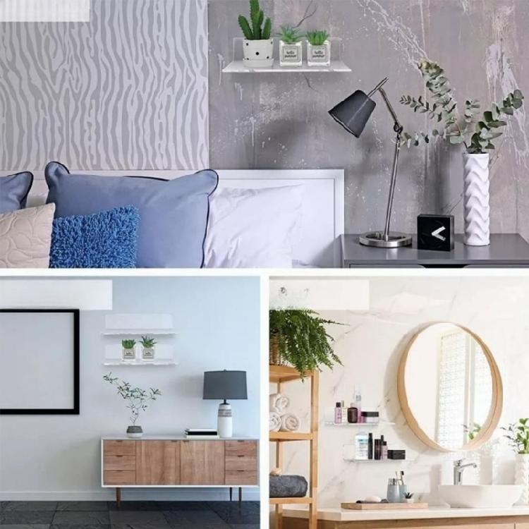 Invisible Wall Mounted Hangings Book Shelves Acrylic Clear Floating Bookshelf