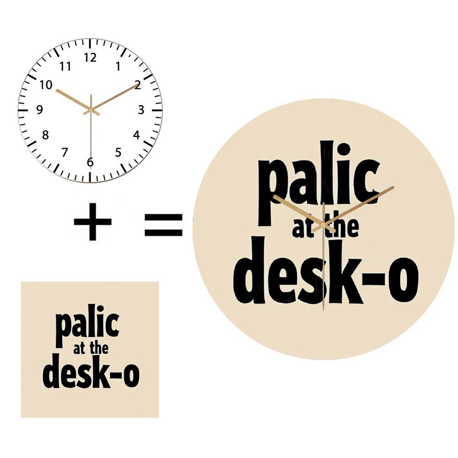 Contemporary Round Glass Wall Clock 30x30cm Geometric Custom Design Silent for Cafe 12 in(30.48cm)