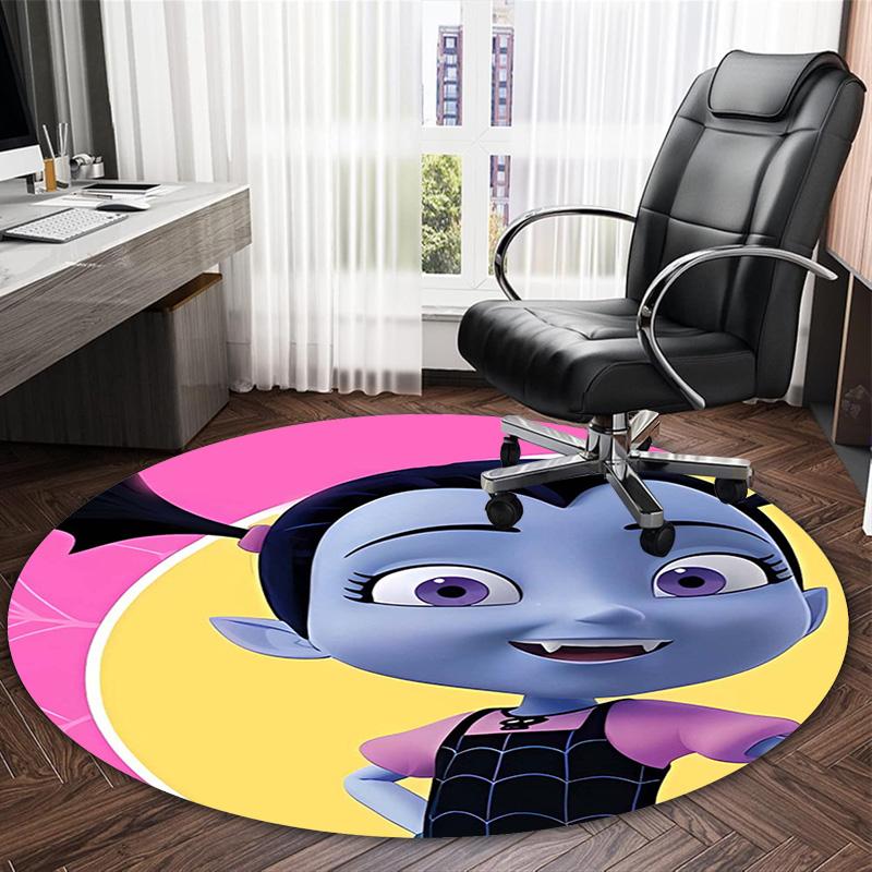 1pc Vampirina1 Print Round Carpet Chair Round Carpet Suitable for Bedroom Living Room Home Decorative Carpet