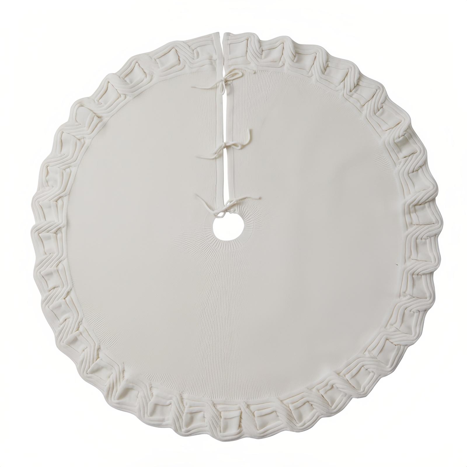 

Спідниця для ялинки Декоративний реквізит В язаний Різдвяний подарунок Клітчаста спідниця для ялинки 48 дюймів One Size білий