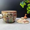 Vintage Qing Dynasty Famille Rose Tea Caddy and Sugar Bowl Set