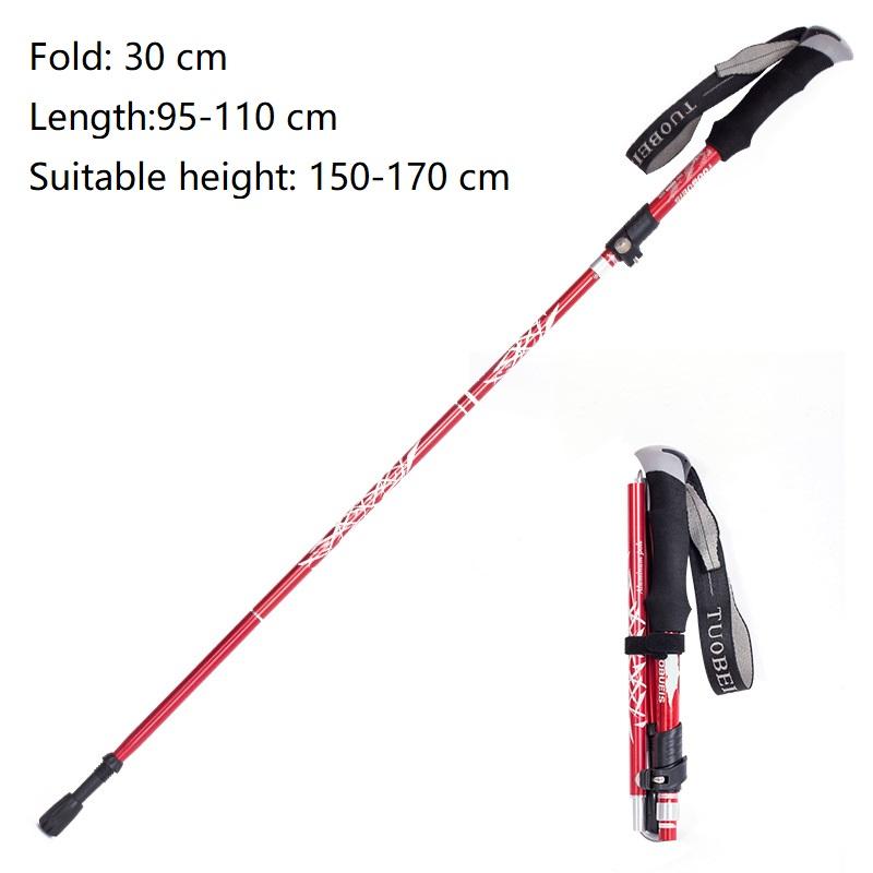 Ultralight Folding Trekking Pole Aluminum Alloy Anti Shock Alpenstock Snow Walking Stick Outdoor Climbing Hiking Stick