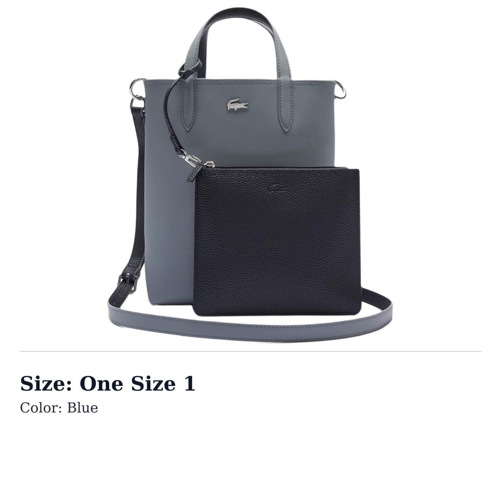 LACOSTE PVC Shoulder Bag, Crossbody Bag, Handbag Women's Blue NF2991AA-R40