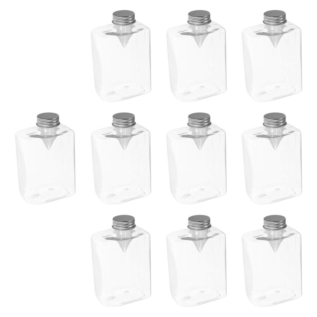 10 Pieces Empty Juice Bottles Airtight Lid Drink Container Reusable Beverage Drinking Jar