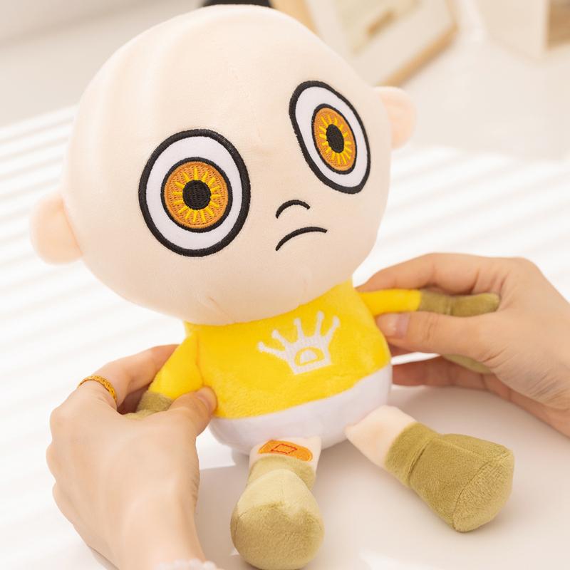 Game Peripheral Plushies Black Suit & Yellow Figure Soft Baby Plush Toy Stuffed Doll For Game Fans