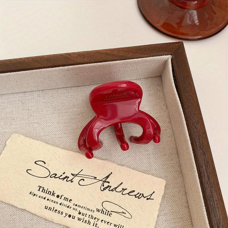 

Новые элегантные резинки для волос с уксусной кислотой, ретро-корейские резинки для волос в виде краба и акулы, модные подарочные аксессуары для волос красный