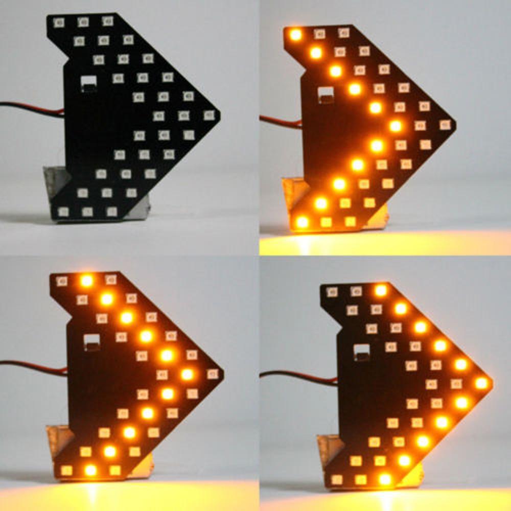 6500~7000K Sequential 2pcs LED Arrows For Car Side Mirror Turn Signal Lights