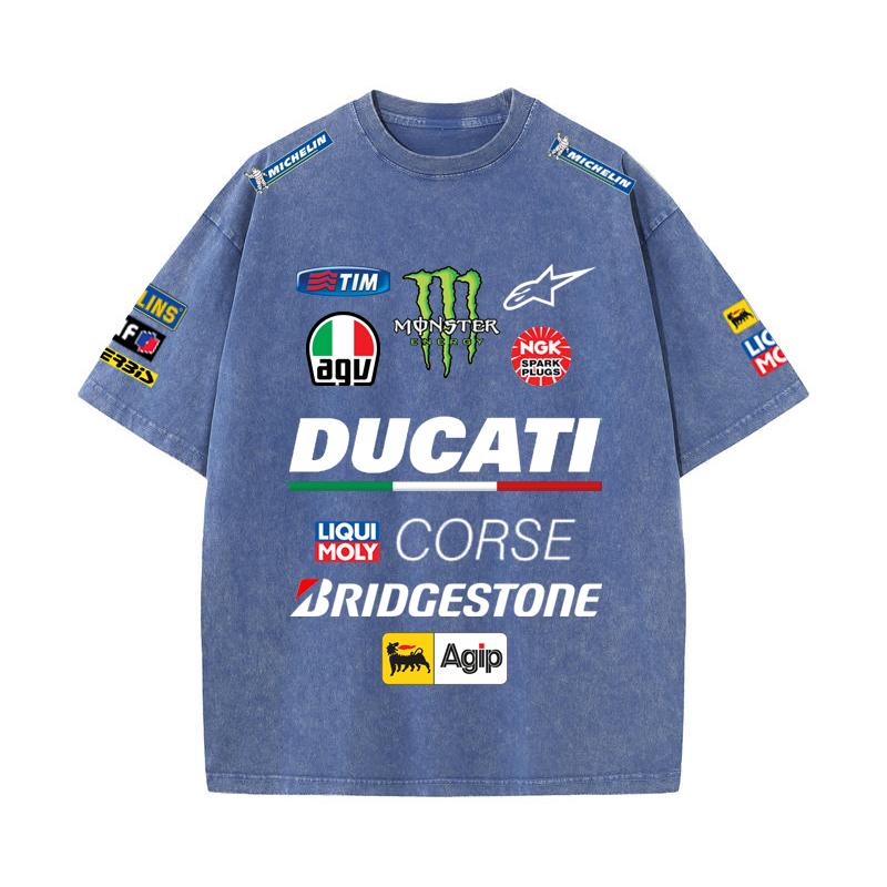 2026 Letní závodní oblek Ducati F1 Tým Red Bull Verstappen Uniforma Krátký rukáv Vintage praná trička Kulatý výstřih Trička
