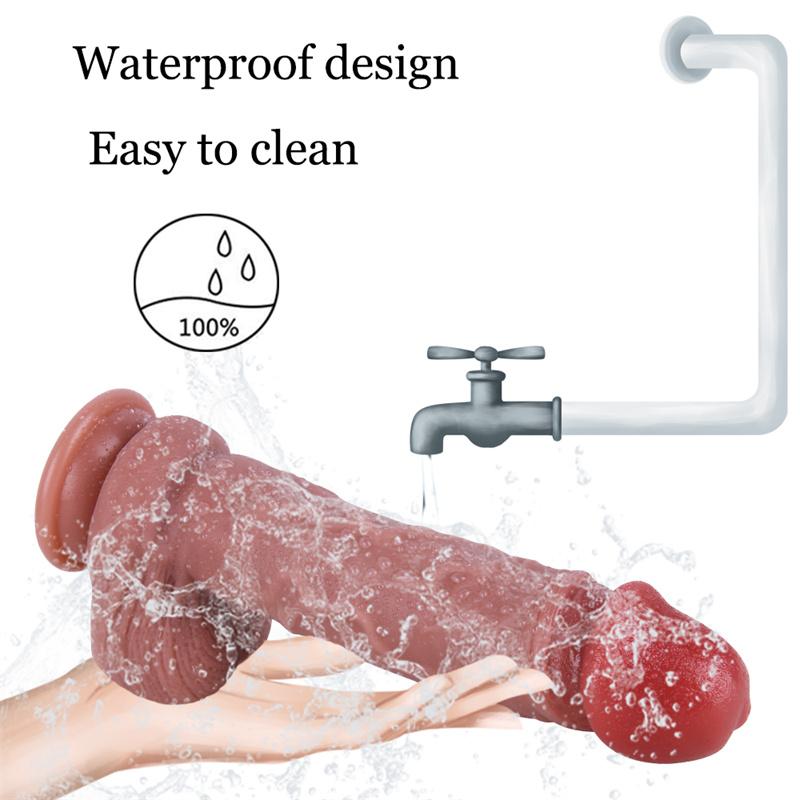 Woman Masturbates Foreskin Body Skin Liquid Silicone Simulation Penis Style Real Feeling Novel Penis