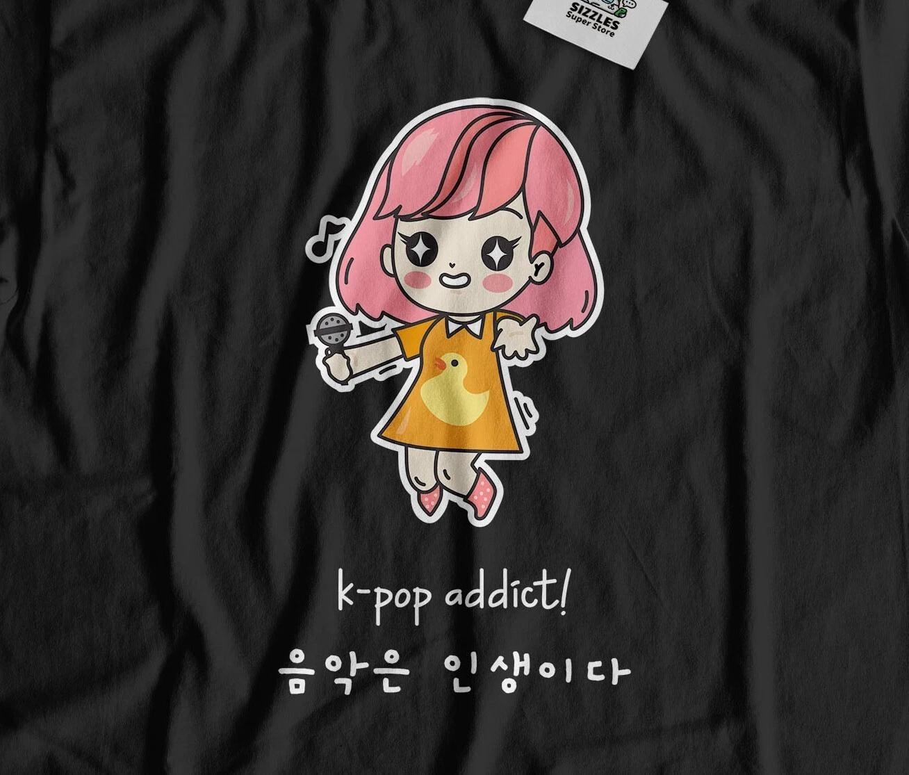 Cute K-Pop Addict & South Korea Culture T-Shirt S
