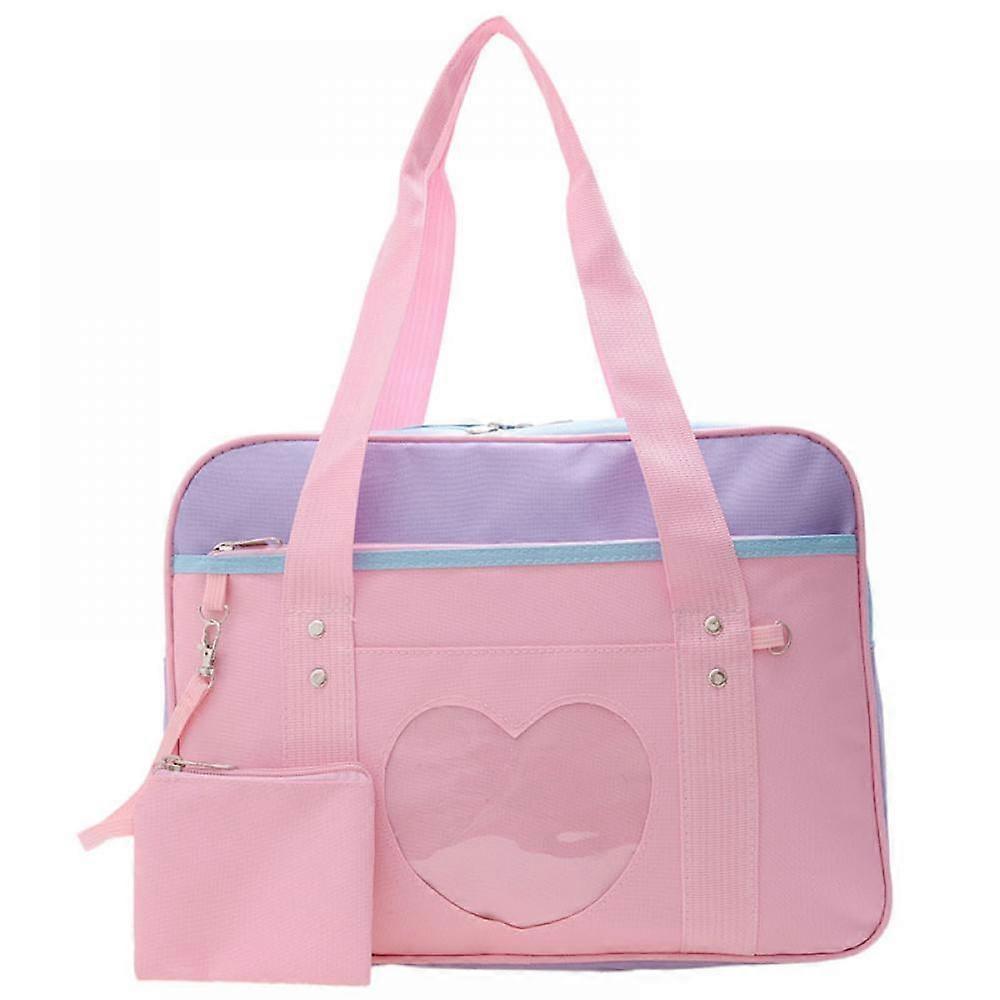 Japanese Schoolbag Large Anime Shoulder Bag Ladies Handbag Pink Strap