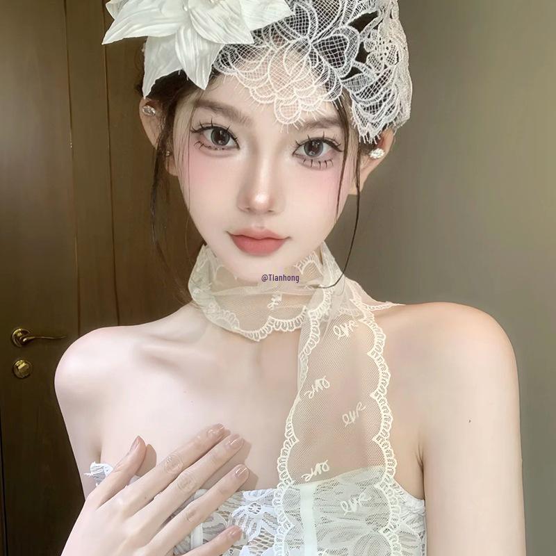 Mori Style Bridal Lace Headpiece Fairy Hair Wrap Wedding Accessories