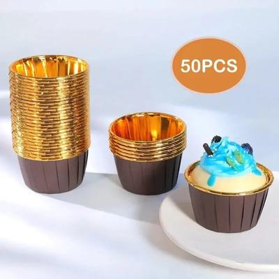 Velké balení 50 ks košíčků na muffiny, papírové obaly na dorty, pečicí košíčky, podnos, papírové košíčky na dorty, cukrářské pomůcky, party potřeby