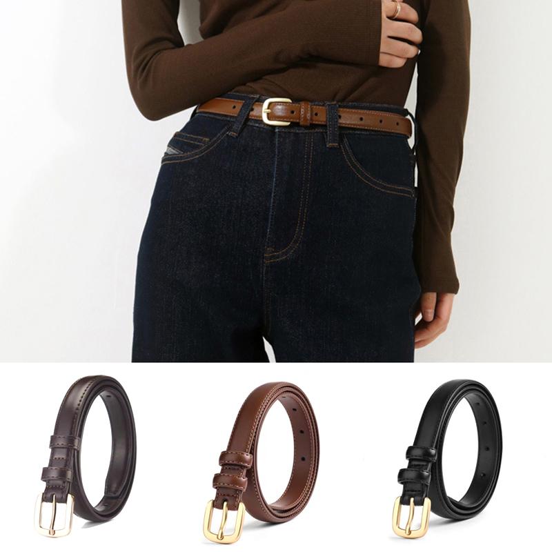 Ceinture en cuir synthétique pour femme, boucle en métal, décontractée, simple, décorative, idéale pour un jean, un pantalon ou une robe, cadeau idéal