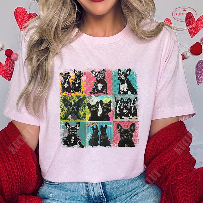 French Bulldog Unisex T Shirt Fashion Dog Graphic Tops Summer Short Sleeve Tees Harajuku Streetwear Aesthetic Female Clothing