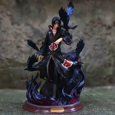 Naruto Anime rysunek Uchiha Itachi pcv figurka zabawka Naruto Shippuden Uchiha Itachi i kruk zabawka do kolekcjonowania 25cm
