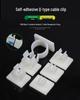 Q-Type White Nylon Self-Adhesive Cable Organizer Clip