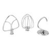 3Pcs Stand Mixer Attachment Stainless Steel Flat Beater Dough Hook Wire Whip Tilt Head Stand Mixer Accessories for