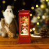 Festive Christmas Telephone Booth Decor Bright Desktop Ornaments Battery Powered Red Telephone Booth Lantern  Party Prop for Home Bedroom