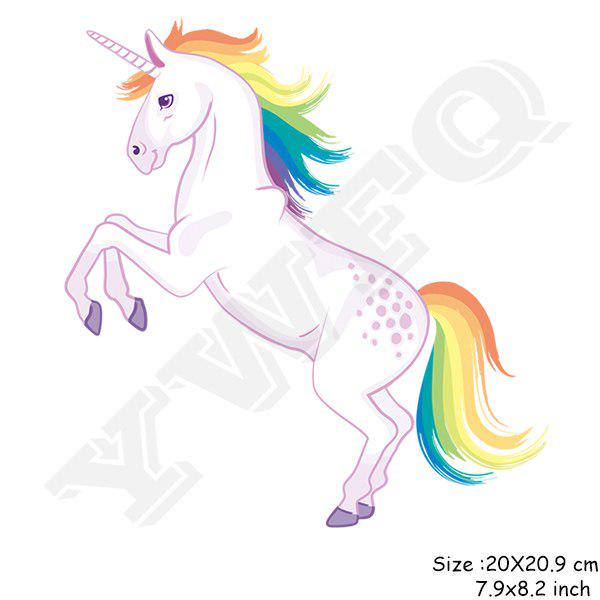 Flower Unicorn Stickers for Girls Boy Gift Badges Diy Accessory Heat Transfer Clothing Decor Patches