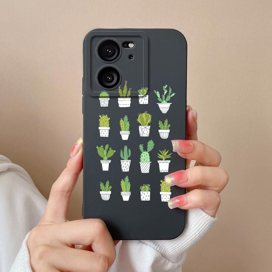 Case For Xiaomi 13T Pro Candy Painted Flowers Phone Cover For Xiaomi 13 T 13TPro Soft Liquid Silicone Shockproof Bumper Coque