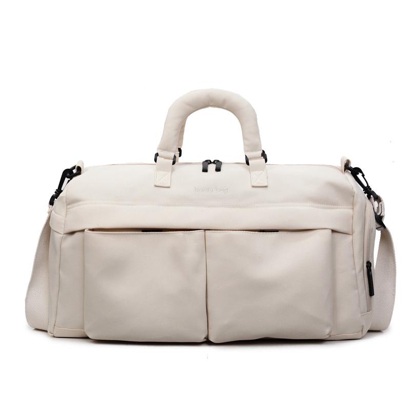 New solid color simple sports fitness bag large capacity casual swimming training bag short dry and wet separation travel bag