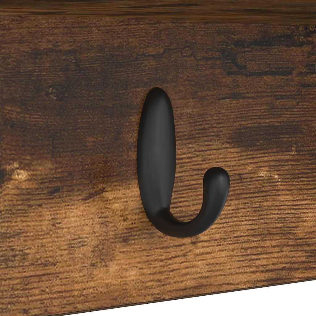 Wall Mounted Nightstand Smoked Oak 100 x 16 x 26 cm