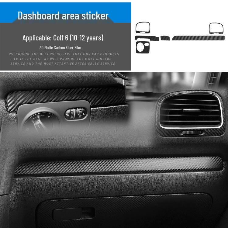 Golf 6 Carbon Fiber Interior Console Decoration Stickers, Free Replacement for 10-12 Year Models.