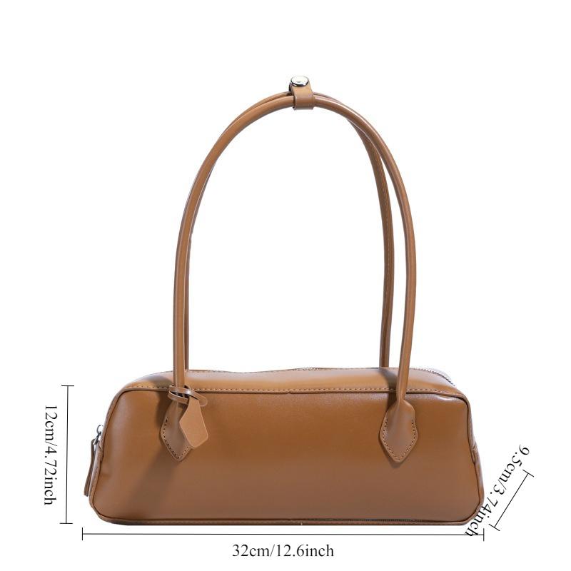 Minimalist Leather Women's Bag, Solid Color Retro Underarm Bag, Fashiable and Versatile Hand-held Shoulder Bags
