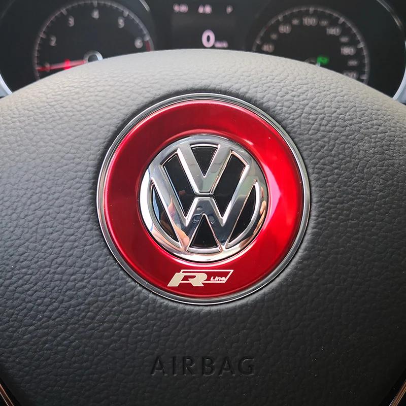Für VOLKSWAGEN VW Auto Lenkrad Auto Emblem Aufkleber Zubehör Für Volkswagen VW R-line GTI R Polo Golf Touareg Passat Mag