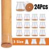 24Pcs Small Chair Leg Floor Protectors Chair Leg Protectors for Hardwood Floors Felt Silicone Caps Strengthen Bottom Protection
