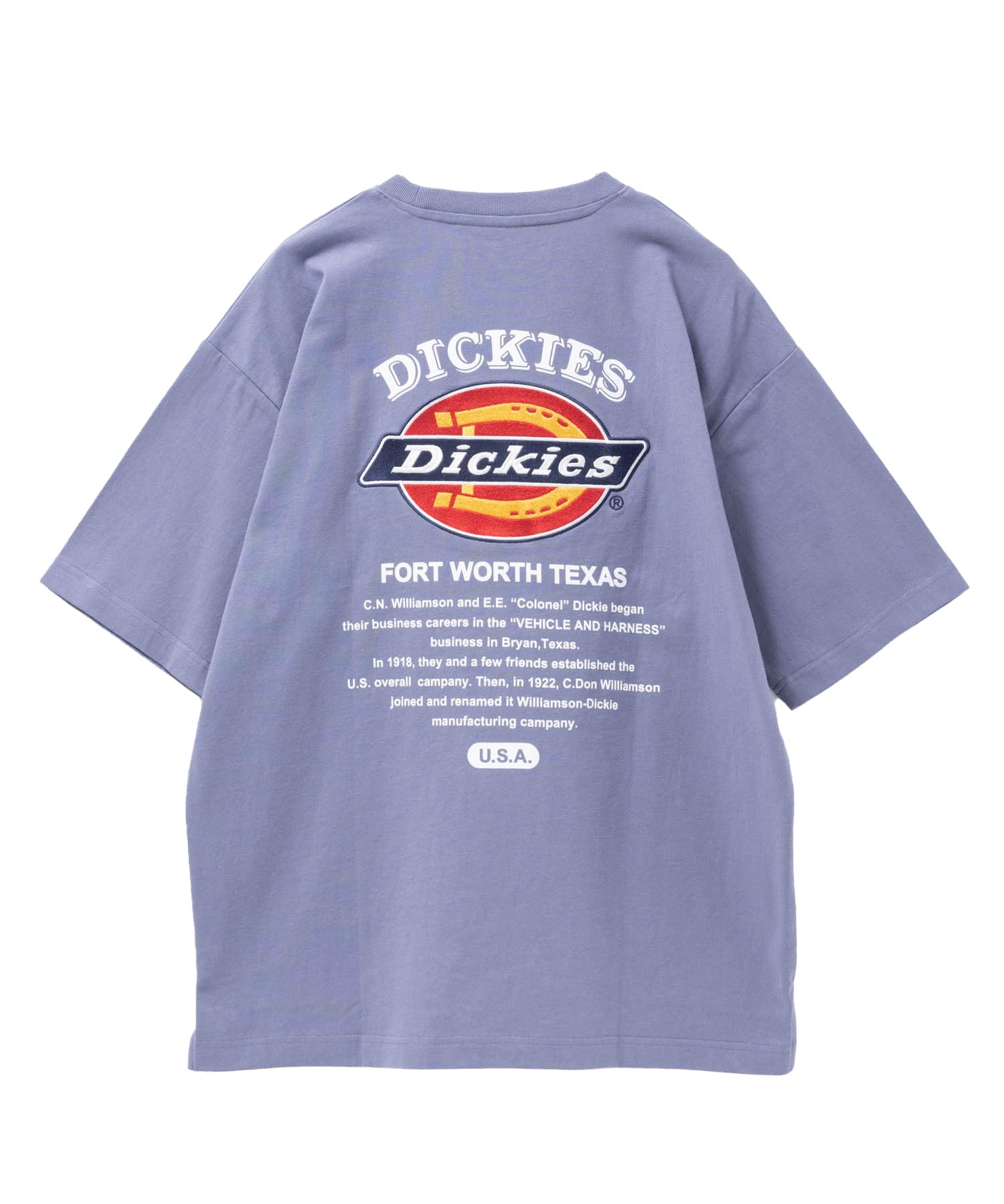 

Мужская футболка с коротким рукавом Dickies, 100% хлопок, быстросохнущая, с круглым вырезом, сине-серая (Размер L)
