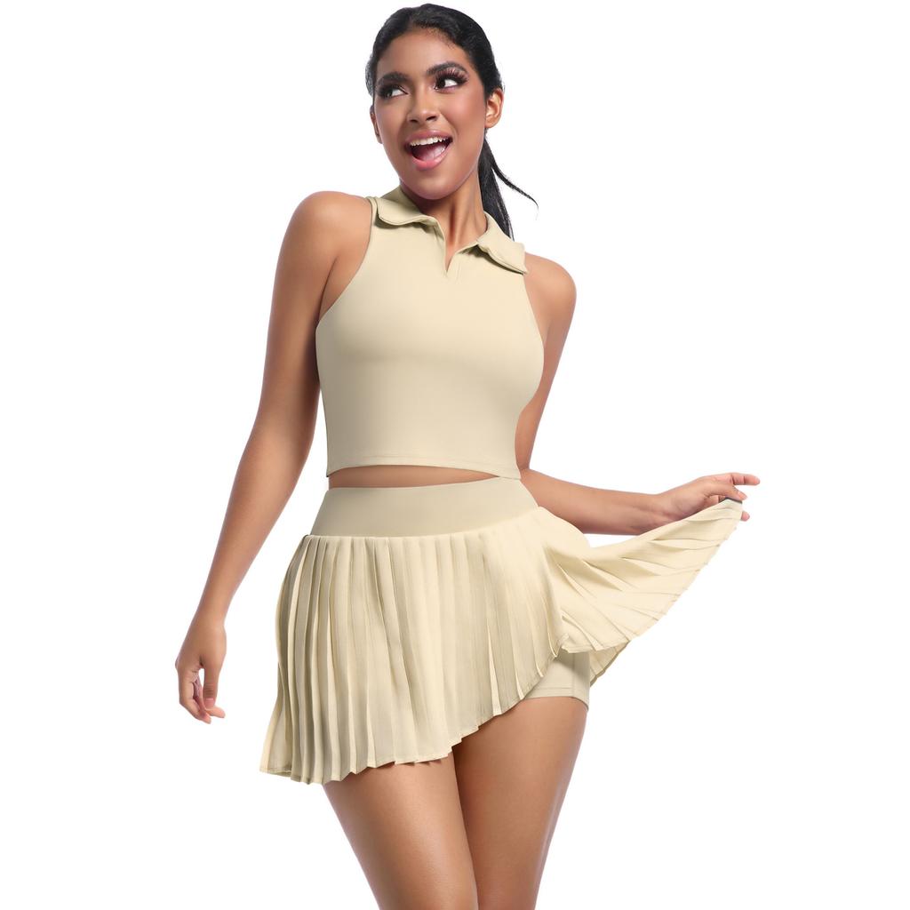 Nessaj Yoga Set Mit Porckets Frauen Workout Kleidung Hohe Taille Kleid Shorts Ärmellose Weste Fitness