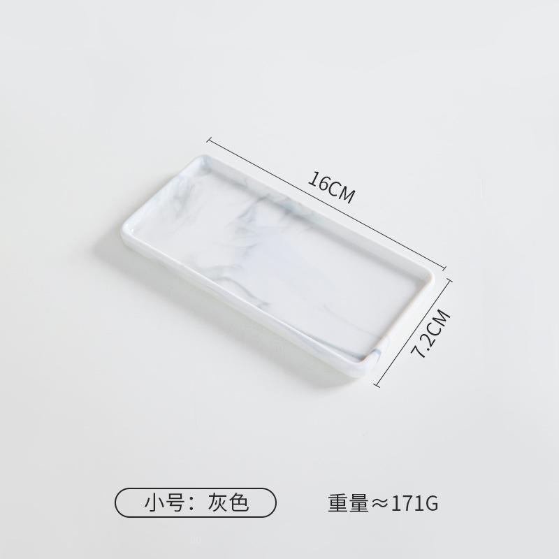 Rectangular Ceramic Tray Creative Marble Pattern Storage Plate Nordic Style Bathroom Storage Tray Jewelry Cosmetics Organizer