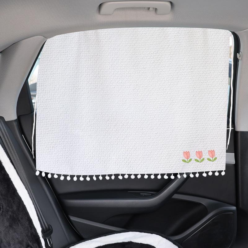 Car Window Sunshade Curtain - Heat Insulation & UV Protection for Baby Stroller, Suction Cup Style