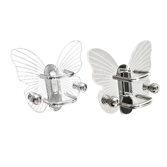 Transparent Hook Strong Load-bearing Butterfly Shape Simple Installation Self Adhesive Key Towel Hook Storage Rack