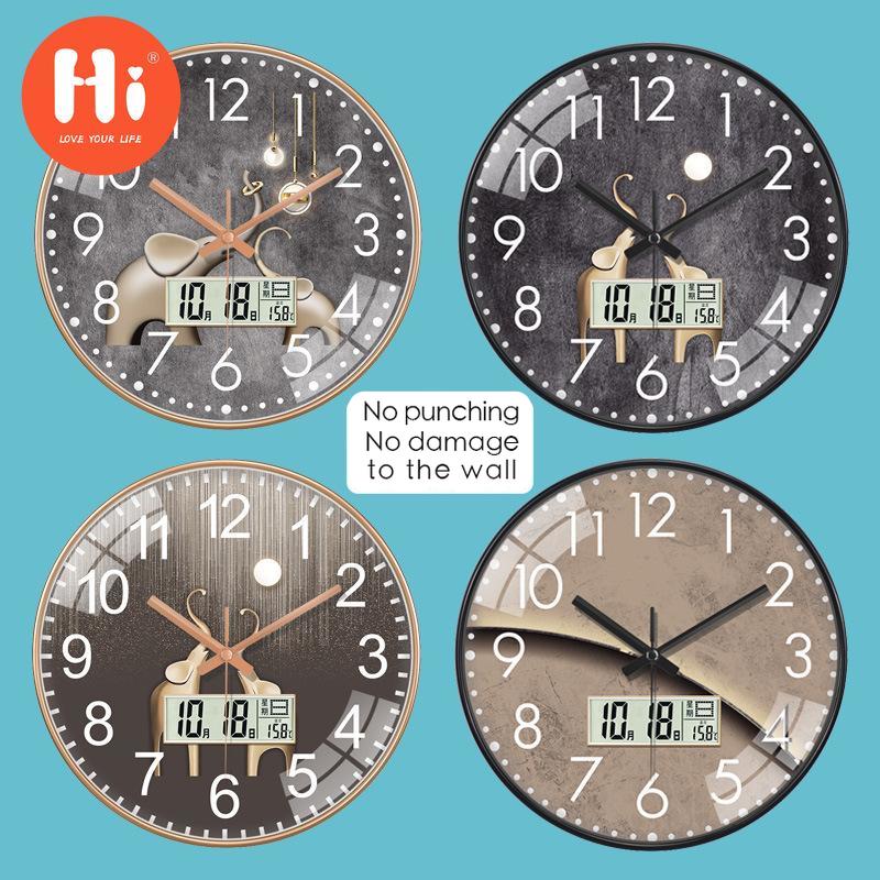 

Hi 12-дюймовые светодиодные настенные часы, пластиковые часы, домашний декор, бесшумные настенные часы для гостиной, спальни, дизайн современного искусства