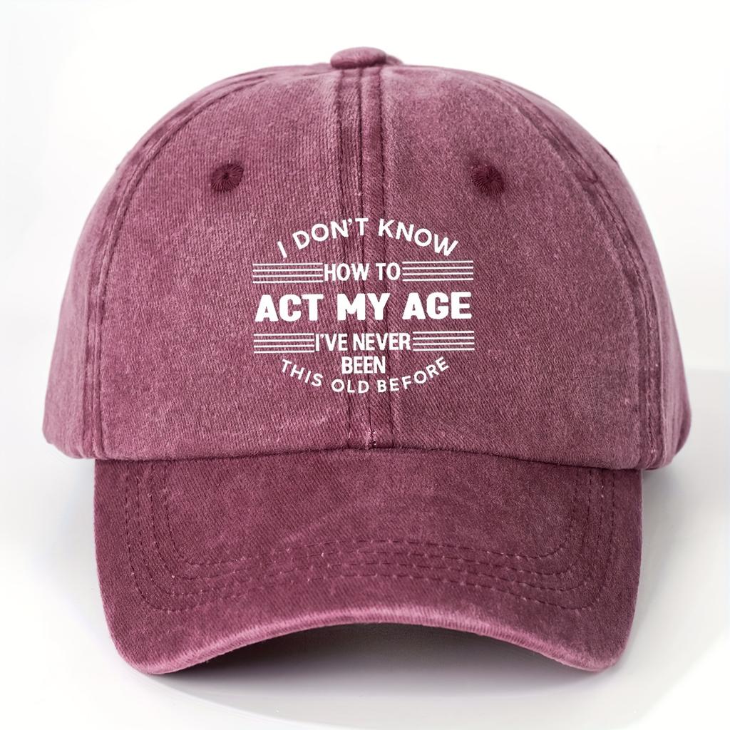 1pc Cool Unisex Trucker Hat with ACT MY AGE Print  Lightweight Washed Baseball Cap Suitable for Women Summer Casual Y2K Style