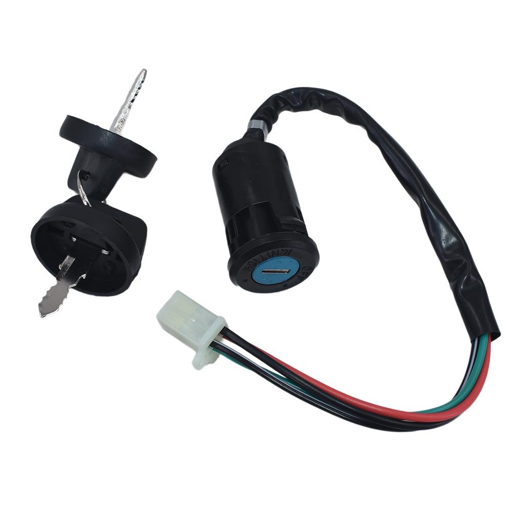 Ignition Switch Lock Key With 4 Wires or 3+2 Wires and Dustproof Cap or Not and for Universal Motorcycle Dirt Bike Pit Bike ATV