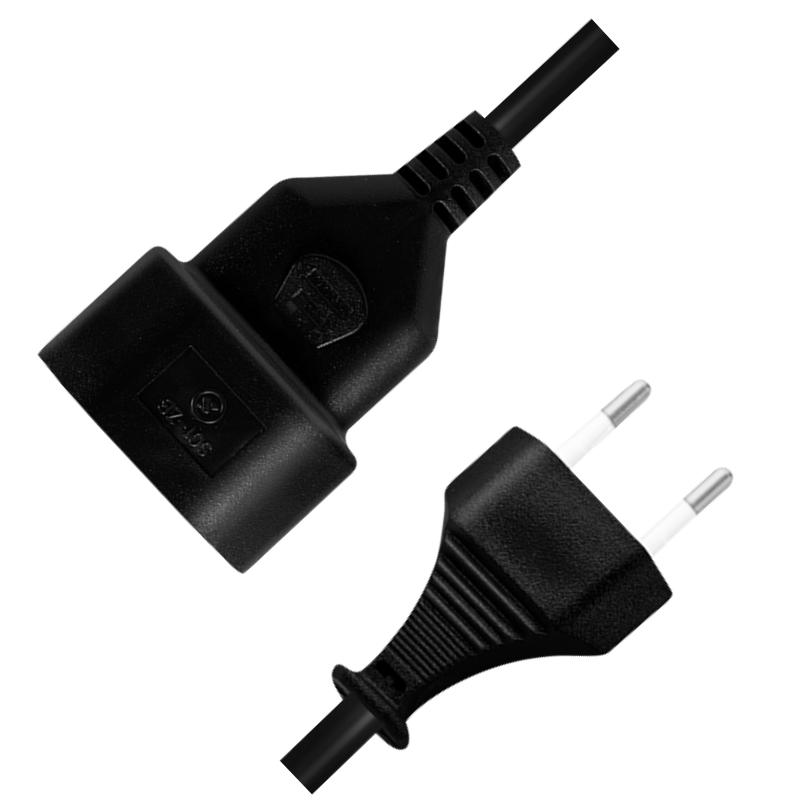 CEE7/16 Stromverlängerungskabel, schwarz, 1 m - LogiLink, Eurostecker