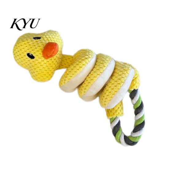 Tough Plush Toys for Pets Crinkle Dog Toy, Tug of War Interactive Toy with Stuffed Animal Chew Rope Loop, Medium Large Dogs Engagement