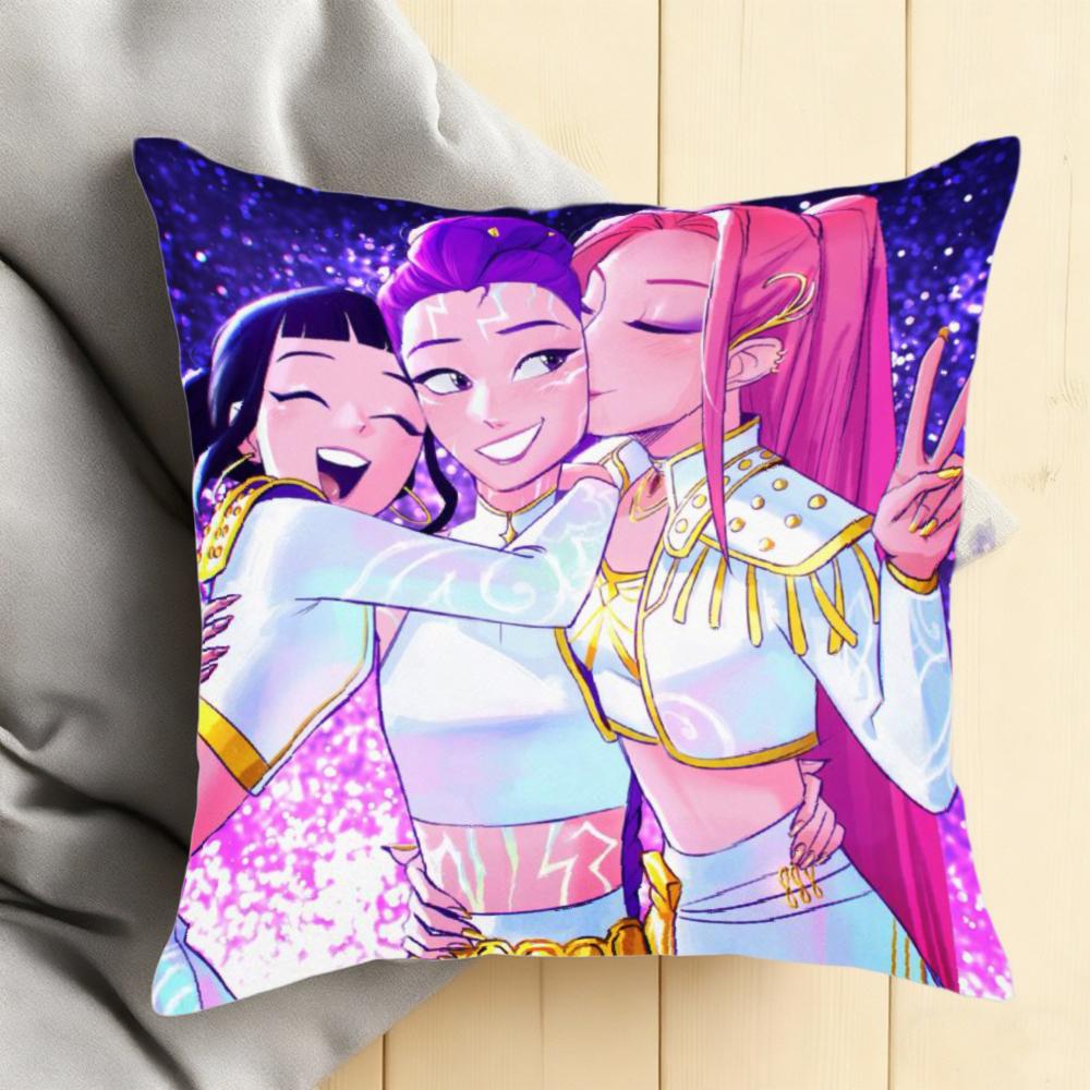 1Pc Anime Idol Trio Pillowcase, Polyester 2D Double-Sided Print, Soft & Durable For Sofa Bedroom Living Room, Decorative Cushion