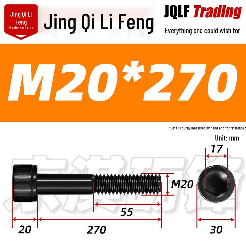 M20-M27 High Strength Blackened Hex Socket Head Cap Screw with Knurled Cylindrical Half Thread