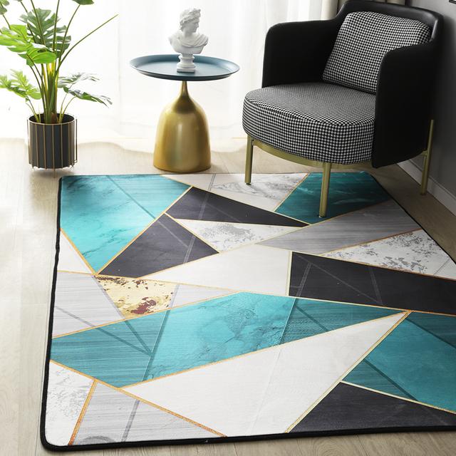 Covor geometric pentru sufragerie Covor din catifea dormitor covoare patrate covoare moi pufoase acasa salon copii canapea covoraș decor