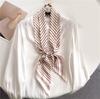 Fashion Double-layer Simulated Silk Women's Headscarf, Spring and Autumn Thin Streamer Bevel Scarf Temperament Small Silk Scarf Decorative Scarf Thin