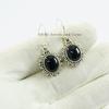 Oval Black Onyx Earrings, Designer Dainty Earring, Handmade 925 Sterling Silver Earrings, Onyx Earring, December Birthstone Earring