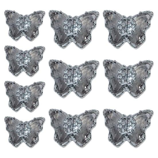 10ks Motýlí šperky na nehty Dvouvrstvé třpytivé drahokamy Poutavé ozdoby na nehty Dámské doplňky
