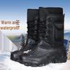 Men's Waterproof Thick-Soled Winter Snow Boots - Warm Cotton Shoes for Outdoor Activities and Ice Fishing