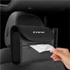 PU Car Tissue Box Sun Visor Seat Back Hanging Mount Car Badge Storage For Honda Fit Civic Jazz Accord CR-Z VTEC Vezel Insight Ajv256