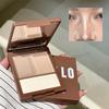 HERORANGE Delicate Three-Color Contouring Powder, Matte Nose Shadow  Side Shadow for a Natural Fit, Easy To Use for Daily Life and Parties